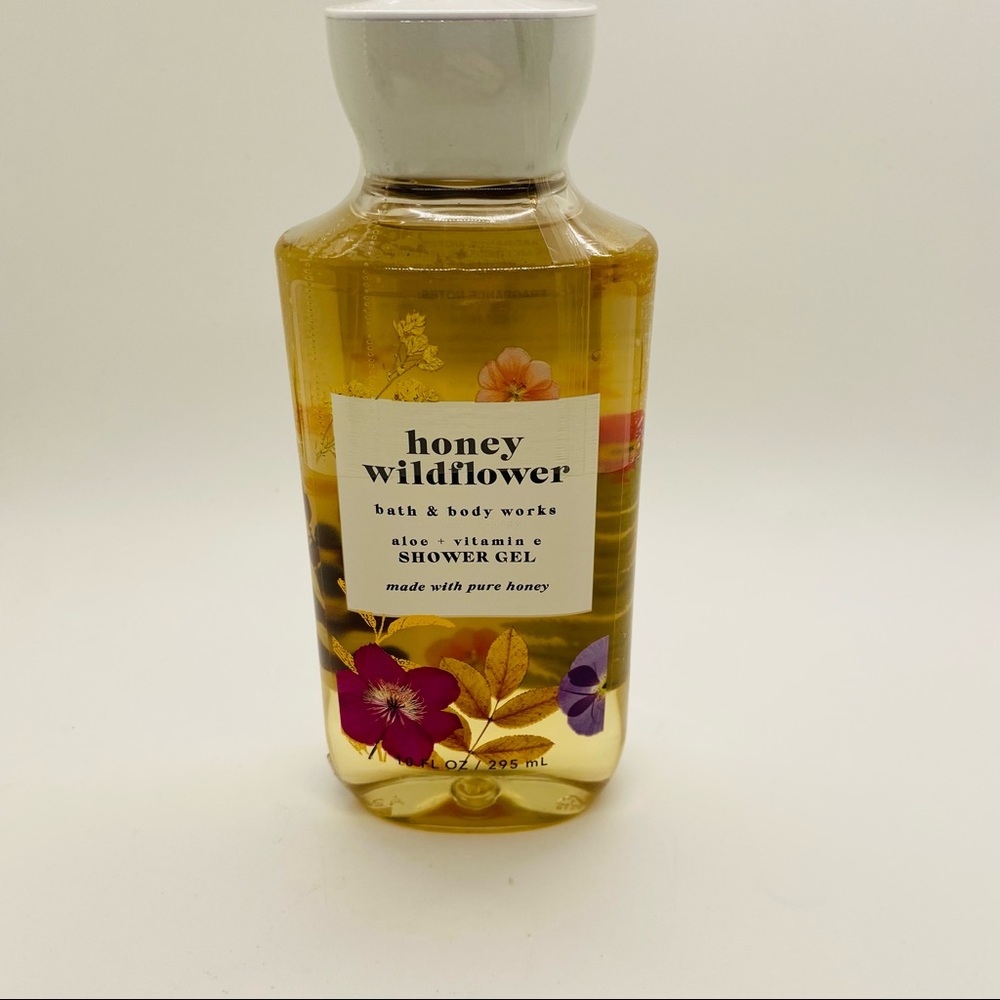 NWT Bath & Body Works Honey Wildflower Bath Gel Aloe, Vitamin E, Pure Honey 10oz